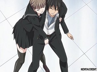 Geblinddoekt en mond gesnoerd hentai meisjes