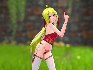 Chińska dziewczyna M22 Hentai rozbiera się taniec striptiz MMD 3D blue-eyed włosy (CLIP)
