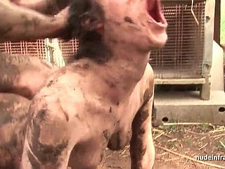 Reproachful young dabbler brunette ass fucked outdoor